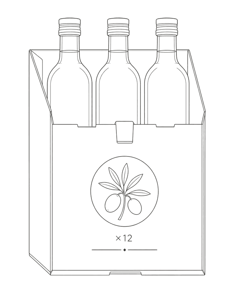 A case of twelve 750 ml bottles of Frattali single-estate extra virgin olive oil